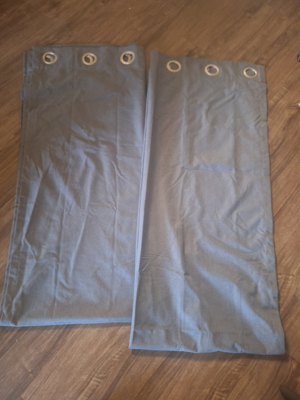 Gray Grommet Curtain Panel Pair - Unbranded